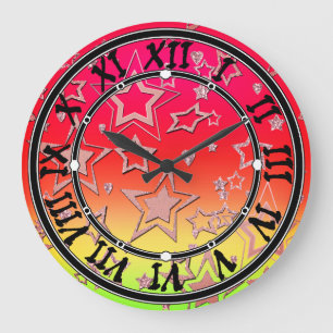 Reloj Redondo Grande Navidades gradiente purpurina brillo confetti estr