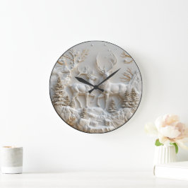Reloj Redondo Grande Navidades majestuosos decoran renos