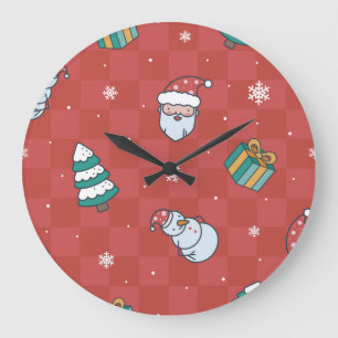 Reloj Redondo Grande Navidades minimalistas: Diseño sin Marea Roja.