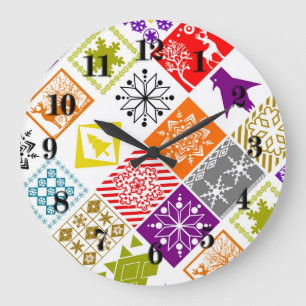 Reloj Redondo Grande Navidades multicolores