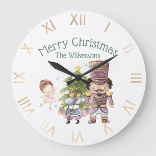 Reloj Redondo Grande Navidades Nutcracker Sugar Plum Fairy and Mouse Ki