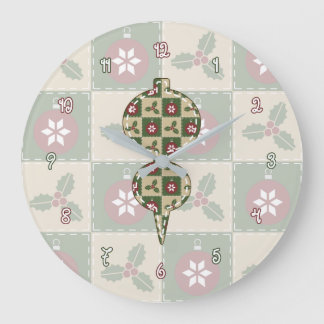 Reloj Redondo Grande Navidades Quilt Clock