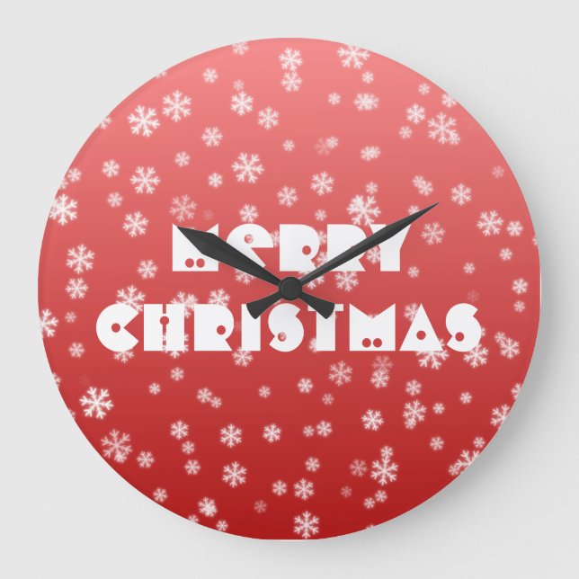Reloj Redondo Grande Navidades Snowflakes (Anverso)