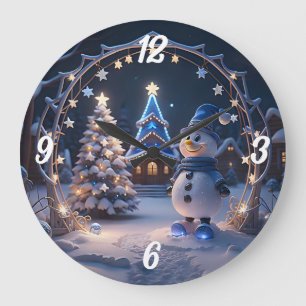 Reloj Redondo Grande Navidades Snowman