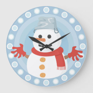 RELOJ REDONDO GRANDE NAVIDADES WINTER SNOWMAN