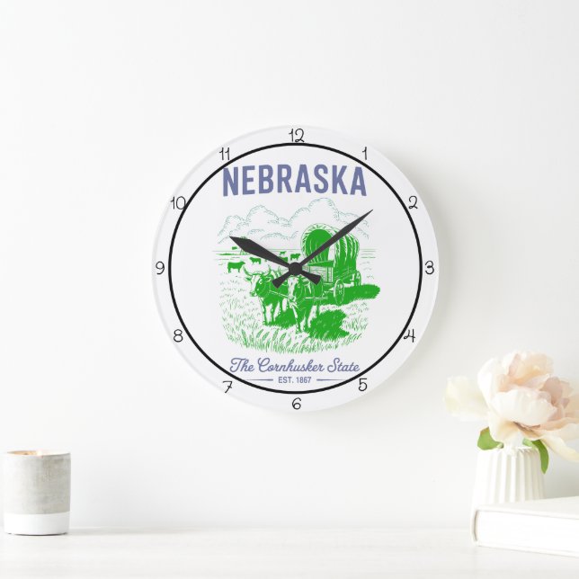 Reloj Redondo Grande Nebraska Cornhusker State Farm (Hogar)
