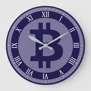 Reloj Redondo Grande negocio de gráficos con logotipo de Bitcoin, pared