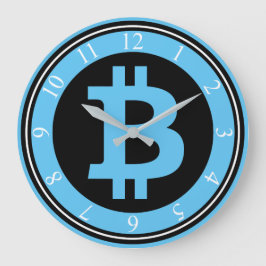 Reloj Redondo Grande negocio de gráficos con logotipo de Bitcoin, pared