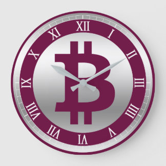Reloj Redondo Grande negocio de gráficos con logotipo de Bitcoin, pared