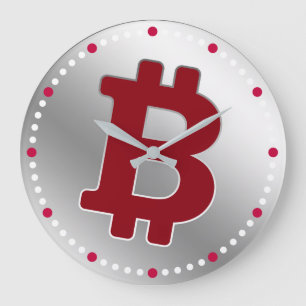 Reloj Redondo Grande negocio de gráficos con logotipo de Bitcoin, pared