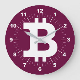 Reloj Redondo Grande negocio de gráficos con logotipo de Bitcoin, pared