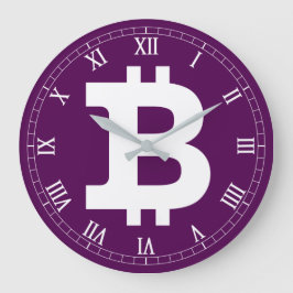 Reloj Redondo Grande negocio de gráficos con logotipo de Bitcoin, pared