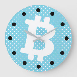Reloj Redondo Grande negocio de gráficos con logotipo de Bitcoin, pared