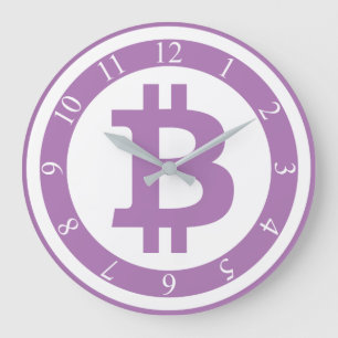 Reloj Redondo Grande negocio de gráficos con logotipo de Bitcoin, pared
