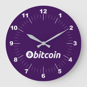 Reloj Redondo Grande negocio de gráficos con logotipo de Bitcoin, pared