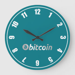 Reloj Redondo Grande negocio de gráficos con logotipo de Bitcoin, pared