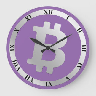 Reloj Redondo Grande negocio de gráficos con logotipo de Bitcoin, pared