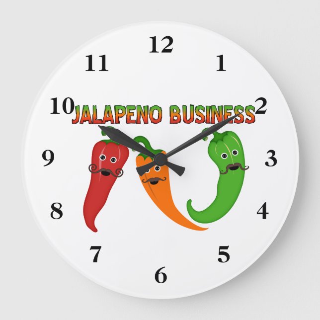 Reloj Redondo Grande Negocio del Jalapeno (Anverso)