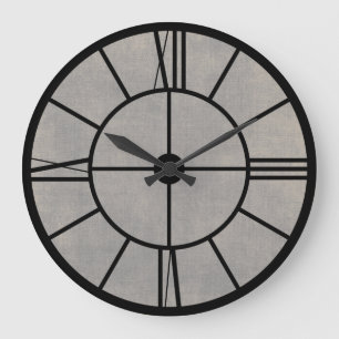 Reloj Redondo Grande Negrita romana moderna