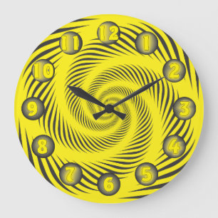 Reloj Redondo Grande negro espinoso raro