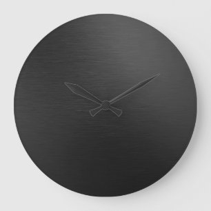 Reloj Redondo Grande Negro mate Metalizado