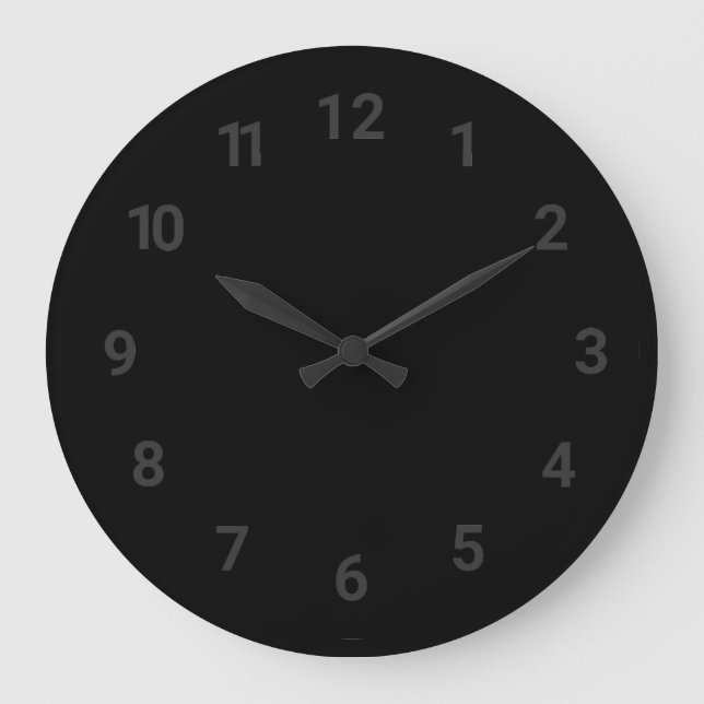 Reloj Redondo Grande Negro puro (Anverso)