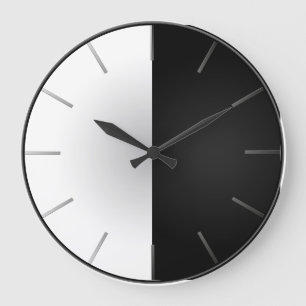 Reloj Redondo Grande Negro y blanco