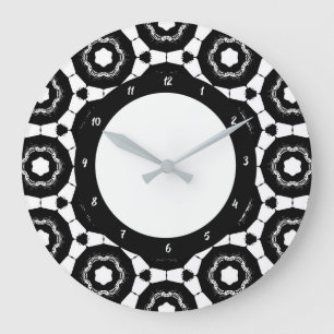 Reloj Redondo Grande Negro y blanco moderno