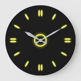 Reloj Redondo Grande Neón amarillo