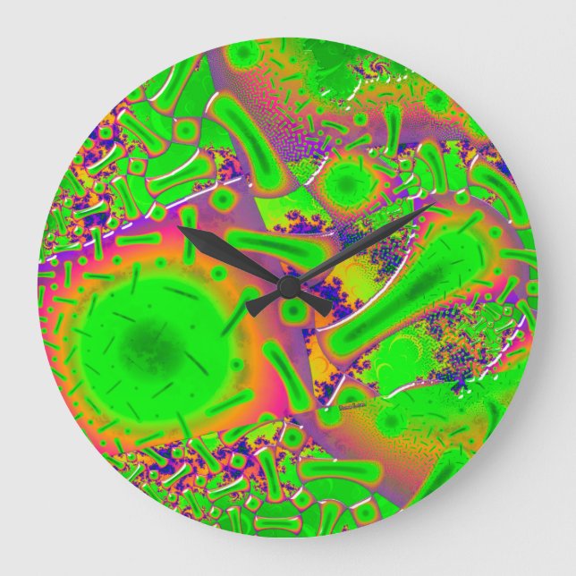Reloj Redondo Grande Neon Dicroic Psychedelic (Anverso)