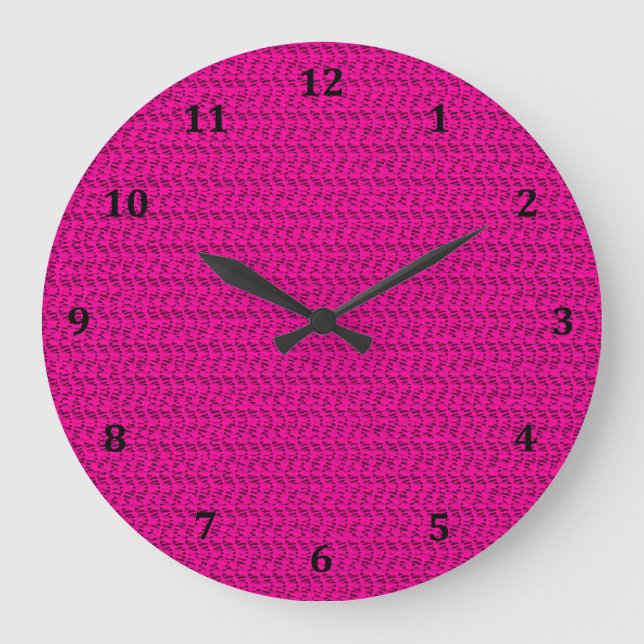 Reloj Redondo Grande Neon Hot Pink Weave Mesh Look (Anverso)