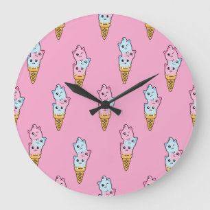 Reloj Redondo Grande Neon Ice Cream: Diversión urbana de los niños.