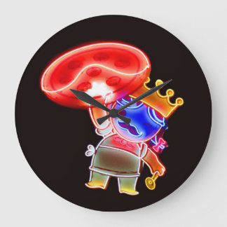 Reloj Redondo Grande Neon Pizza Pie Clock