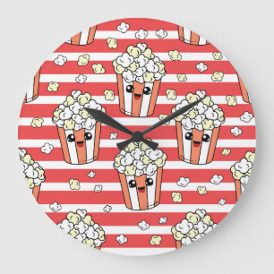 Reloj Redondo Grande Neon Popcorn Kids Pattern