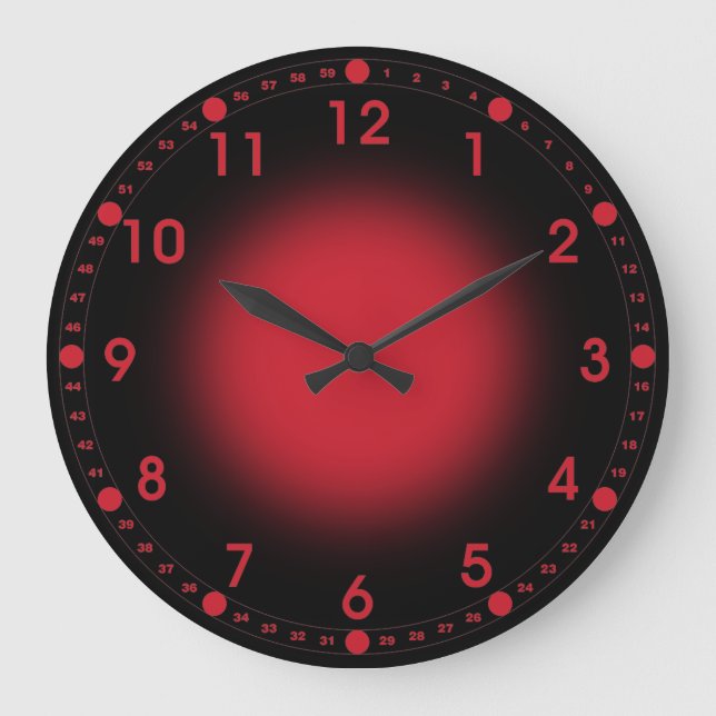 Reloj Redondo Grande Neon Red (Anverso)