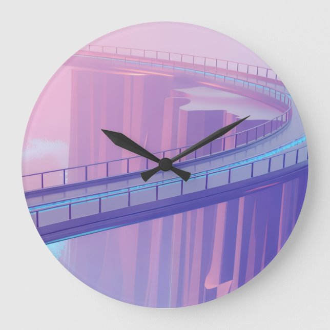 Reloj Redondo Grande Neon Skybridge Dreamscape (Anverso)