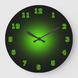 Reloj Redondo Grande Neón verde de 10,75"