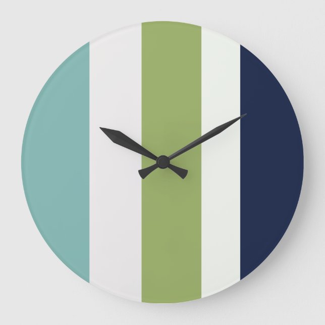 Reloj Redondo Grande Neptuno, conchas marinas, verdes y de la marina (Anverso)