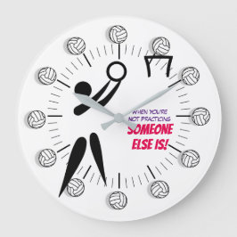 Reloj Redondo Grande Netball de motivación de la cita de Clipart de la