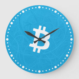 Reloj Redondo Grande Neurona Bitcoin Azul