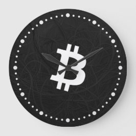Reloj Redondo Grande Neurona negra de Bitcoin