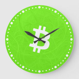 Reloj Redondo Grande Neurona Verde Bitcoin