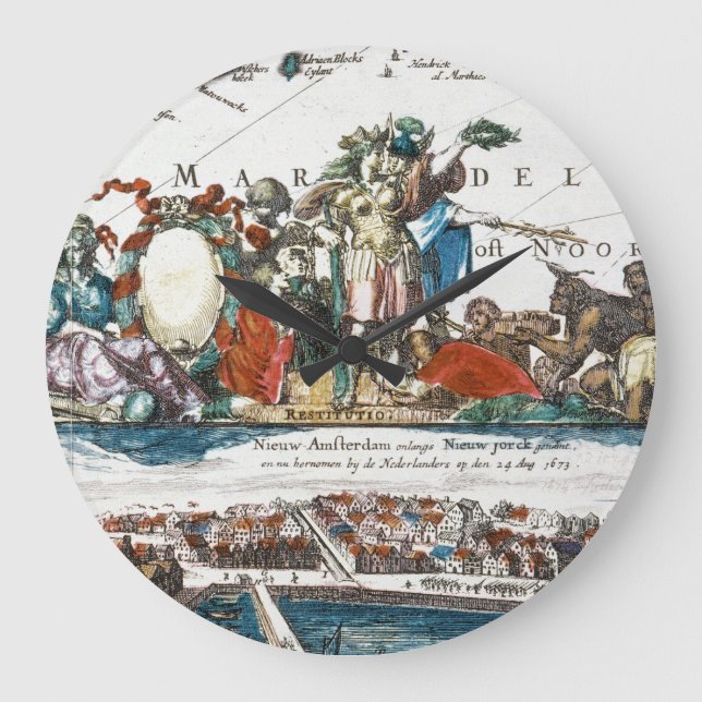 RELOJ REDONDO GRANDE NEW AMSTERDAM, 1673 (Anverso)