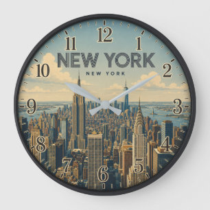 Reloj Redondo Grande New York City Skyline
