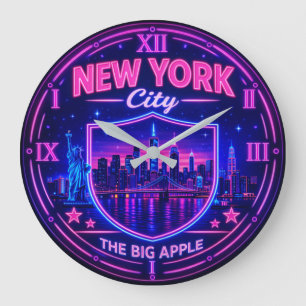 Reloj Redondo Grande New York City Skyline 