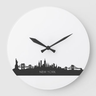Reloj Redondo Grande New York Skyline Klok
