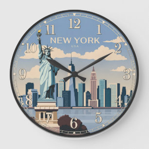 Reloj Redondo Grande New York Statue of Liberty