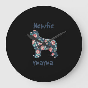 Reloj Redondo Grande Newfie mama Newfoundland dog mom present