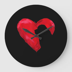 Reloj Redondo Grande Newfoundland heart   valentines day dog gift