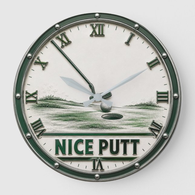 Reloj Redondo Grande Nice Putt Golf Golfer Gift (Anverso)
